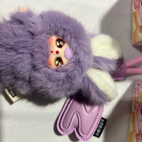 Authentic Baby Three Super Mini Bunny -letter N Cute Purple Bunny Plush Keychain - Picture 2 of 6